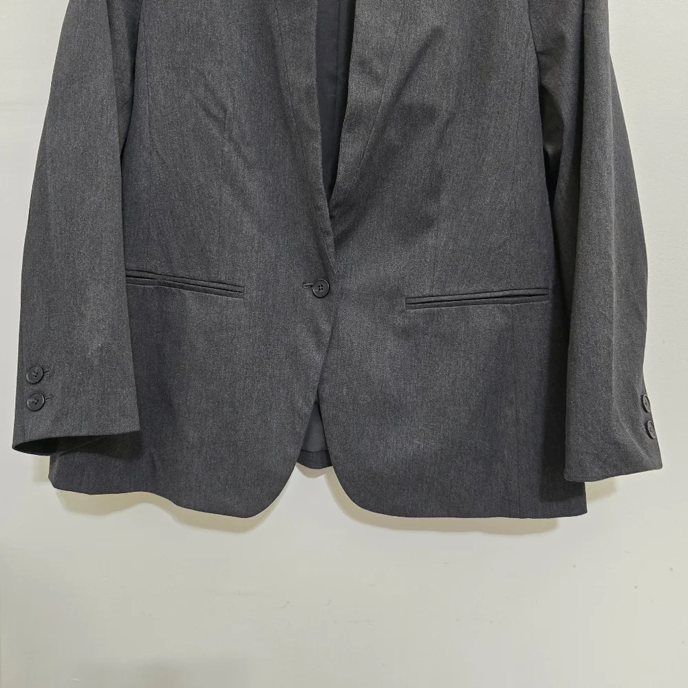 OLD NAVY size XXL Classic Twill Pixie Notched Lapel Single Button Blazer Gray‎